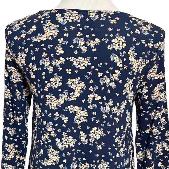 NWT Navy Blue Floral Knit Swing Dress with Pockets Size Small (4-6) - Picture 4 of 9